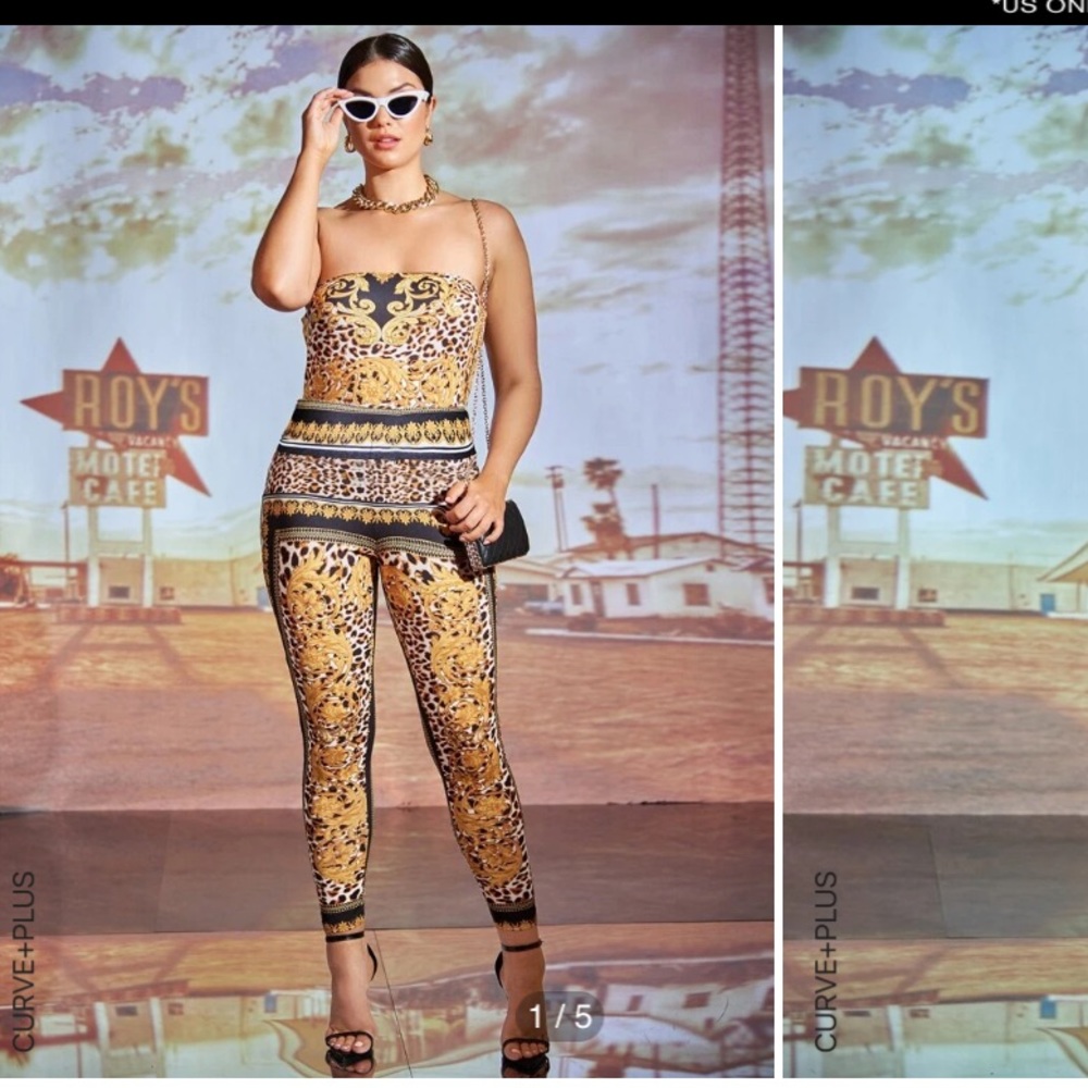 Shein scarf print romper